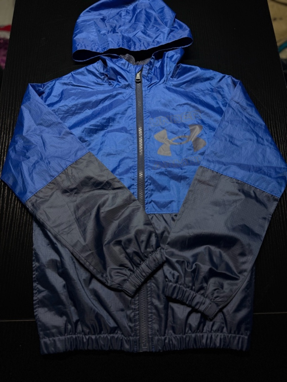 Under Armour Blue and Navy Hooded Rain Jacket